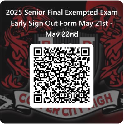  Senior Early Sign Out for May21st & May 22nd 